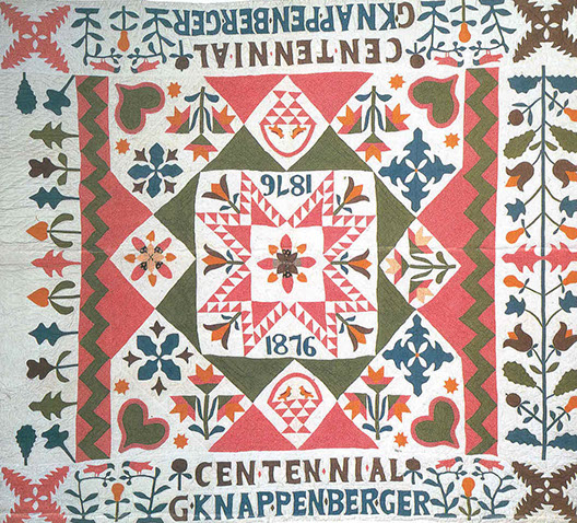 Centennial Quilt, Made by Gertrude Knappenberger  Circa 1876